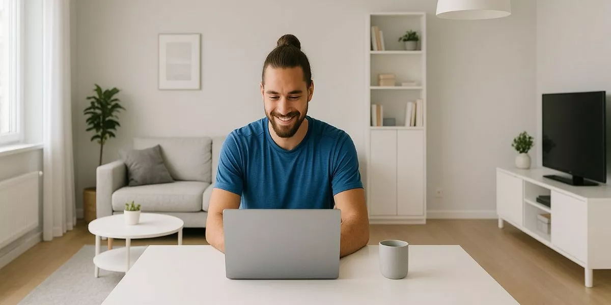 ein junger Mann absolviert eine Rückenkursleiter Ausbildung online