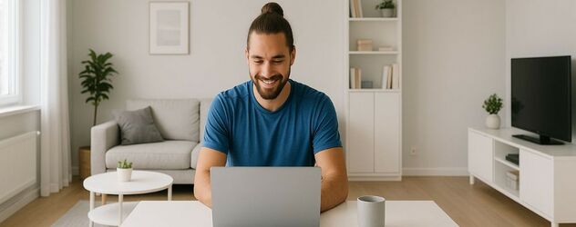 ein junger Mann absolviert eine Rückenkursleiter Ausbildung online