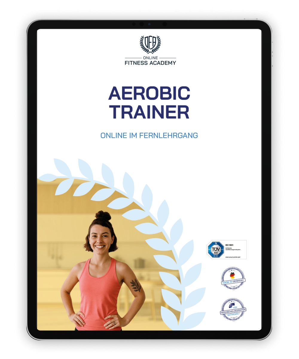 Informationsbroschüre Aerobic Trainer Lizenz Online Ausbildung Mockup