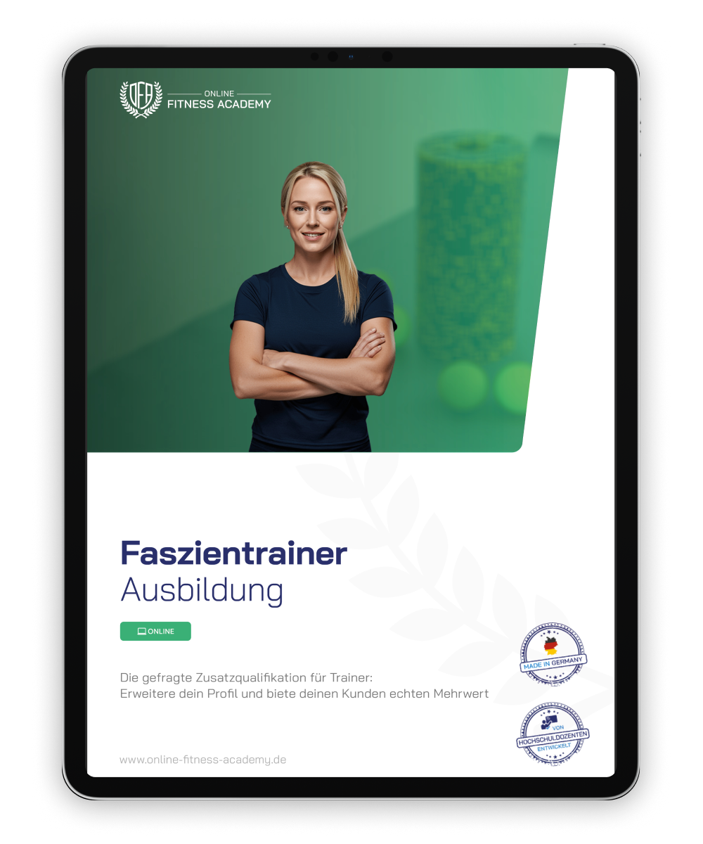 Informationsbrosch&uuml;re Faszientrainer Online Ausbildung Mockup