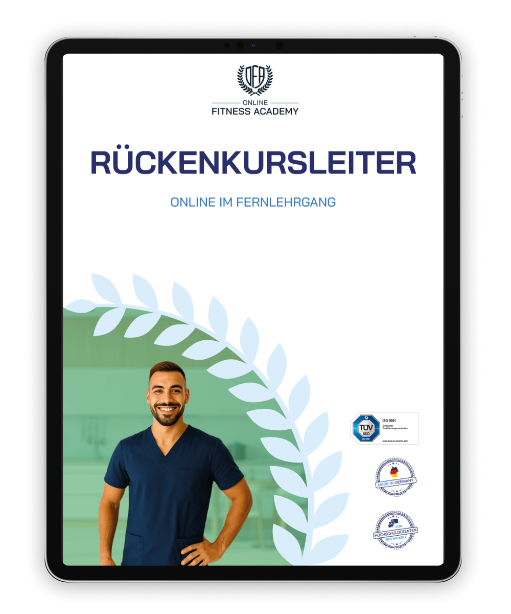 Informationsbroschüre Rückenkursleiter Online Ausbildung Mockup