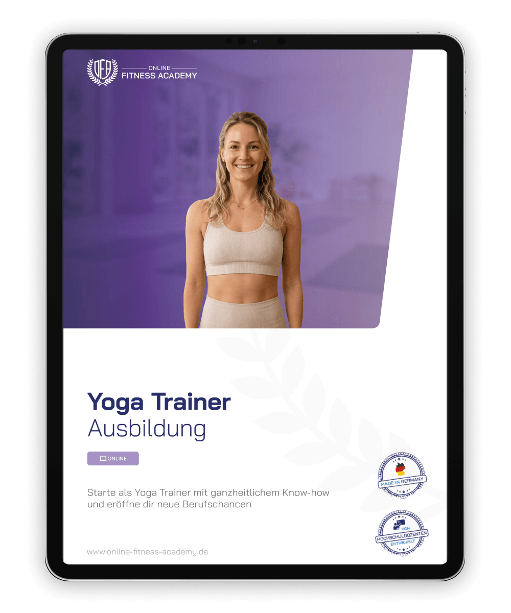 Informationsbrosch&uuml;re Yoga Trainer Online Ausbildung Mockup